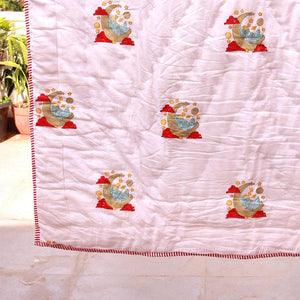 Dreamy Astronaut with Red Stripes Baby Quilt - Moriyo Decor