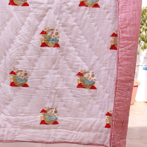 Dreamy Astronaut with Red Stripes Baby Quilt - Moriyo Decor