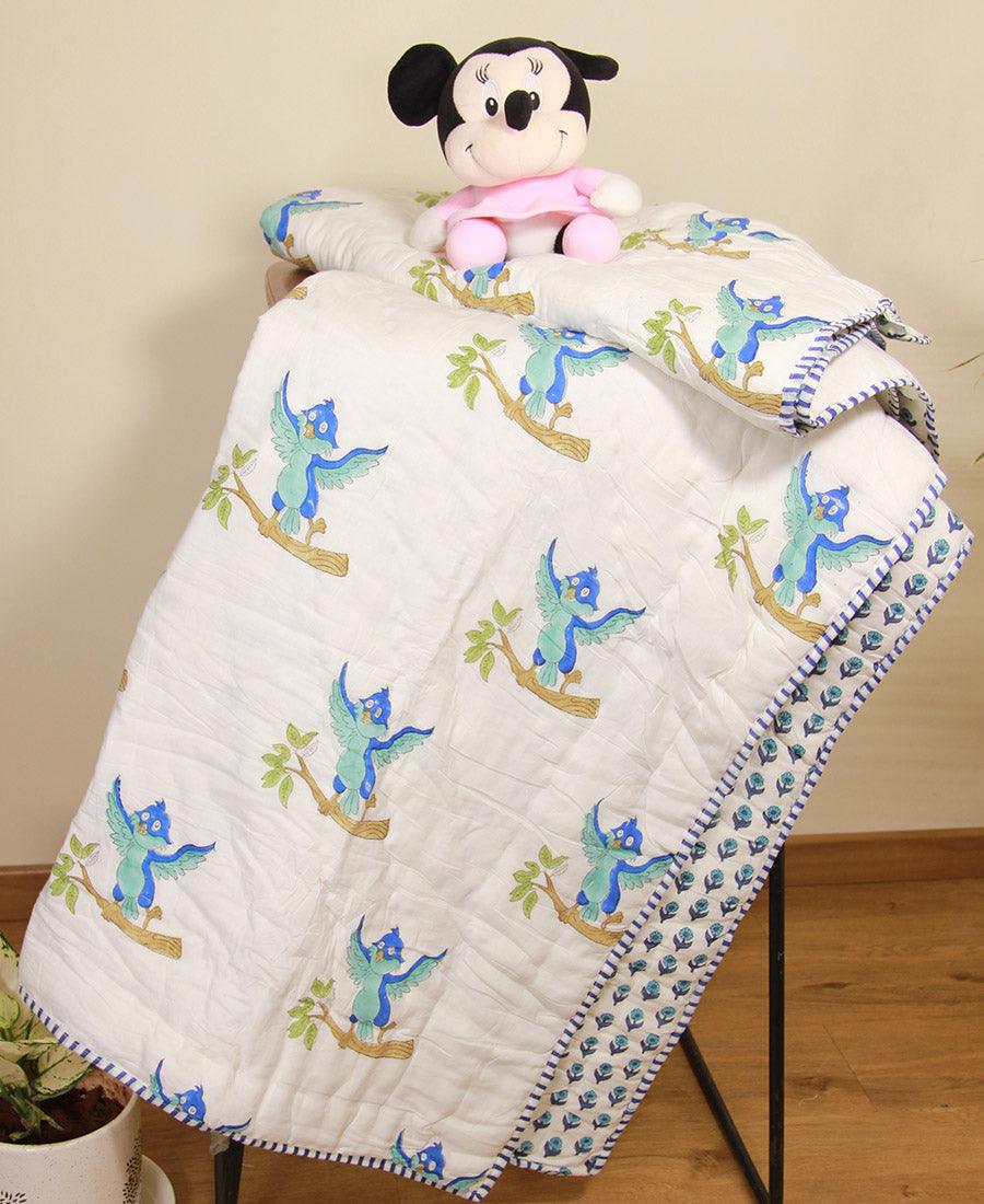 Neeli Chidiya Baby Quilt - Moriyo Decor