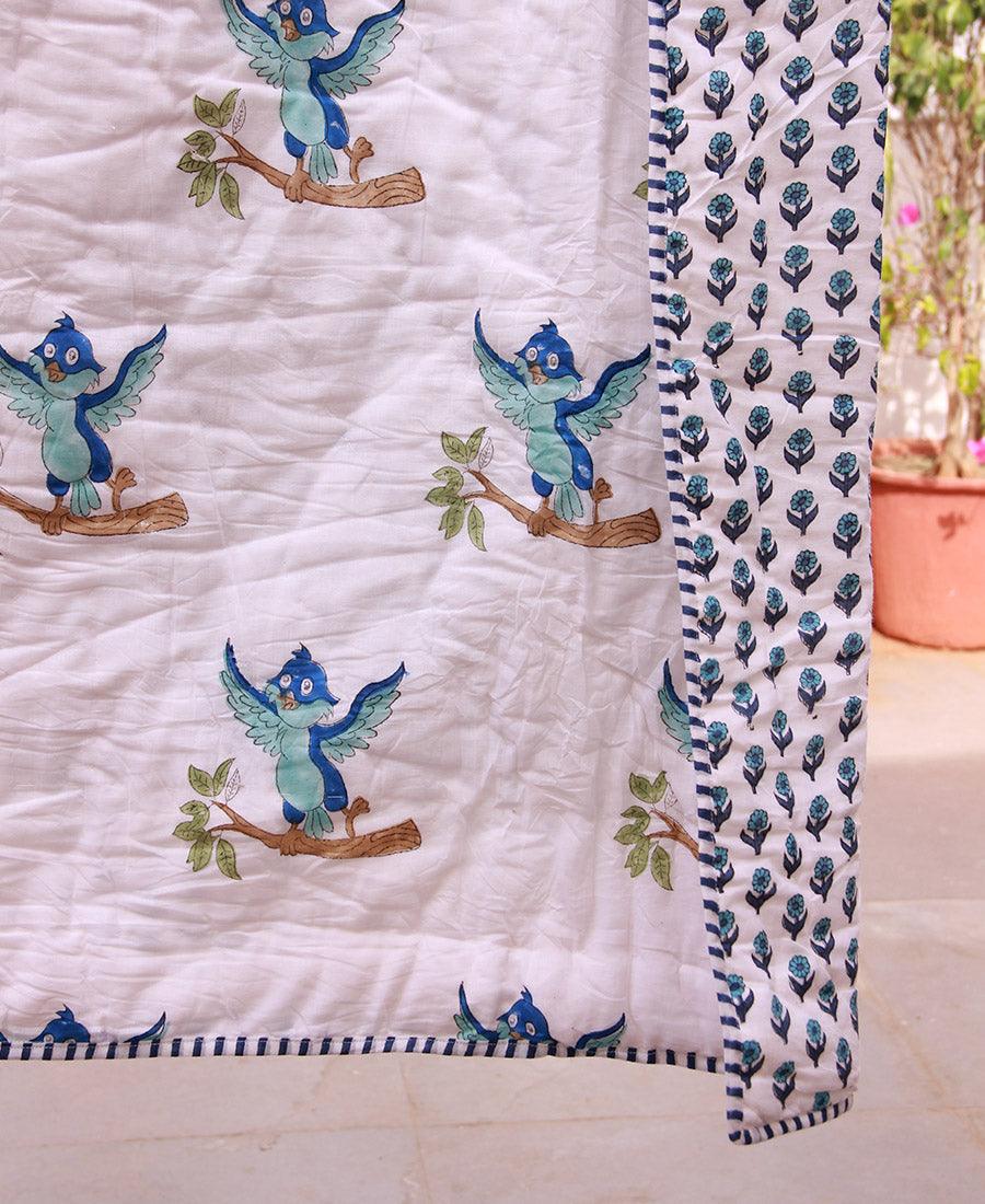 Neeli Chidiya Baby Quilt - Moriyo Decor