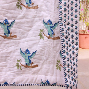 Neeli Chidiya Baby Quilt - Moriyo Decor