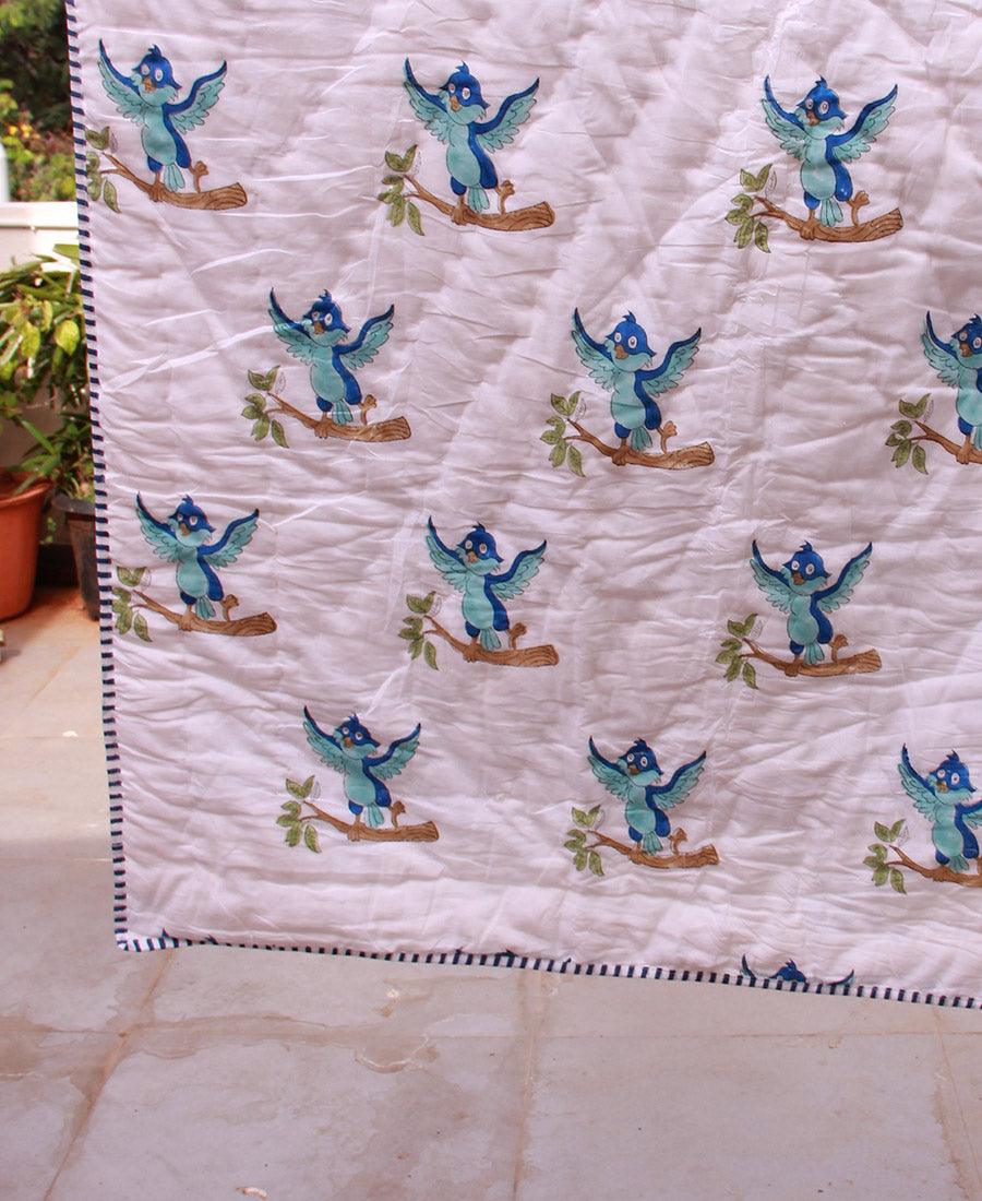 Neeli Chidiya Baby Quilt - Moriyo Decor