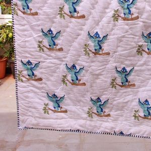 Neeli Chidiya Baby Quilt - Moriyo Decor