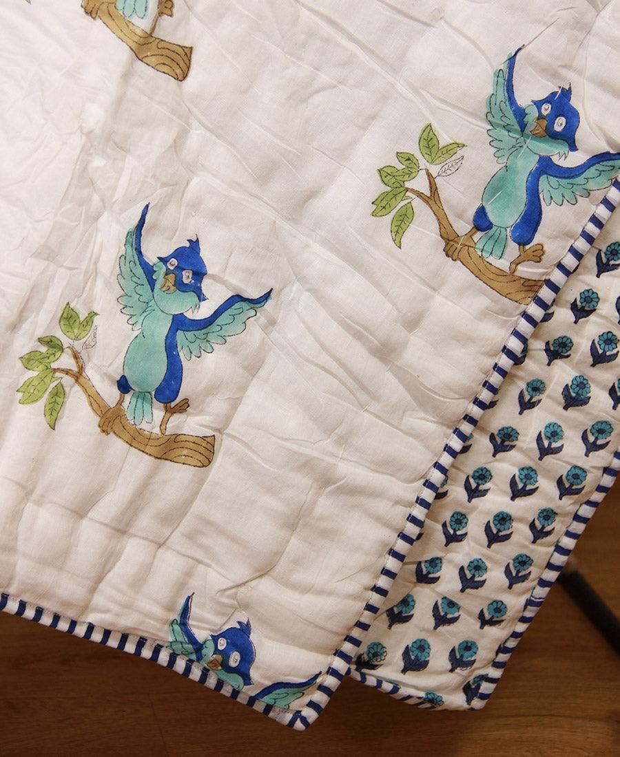 Neeli Chidiya Baby Quilt - Moriyo Decor