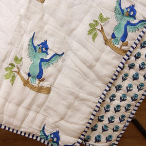 Neeli Chidiya Baby Quilt - Moriyo Decor