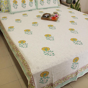 Royal Yellow Sunflower Bed Cover with 2 Pillow Cover Set - Moriyo Decor