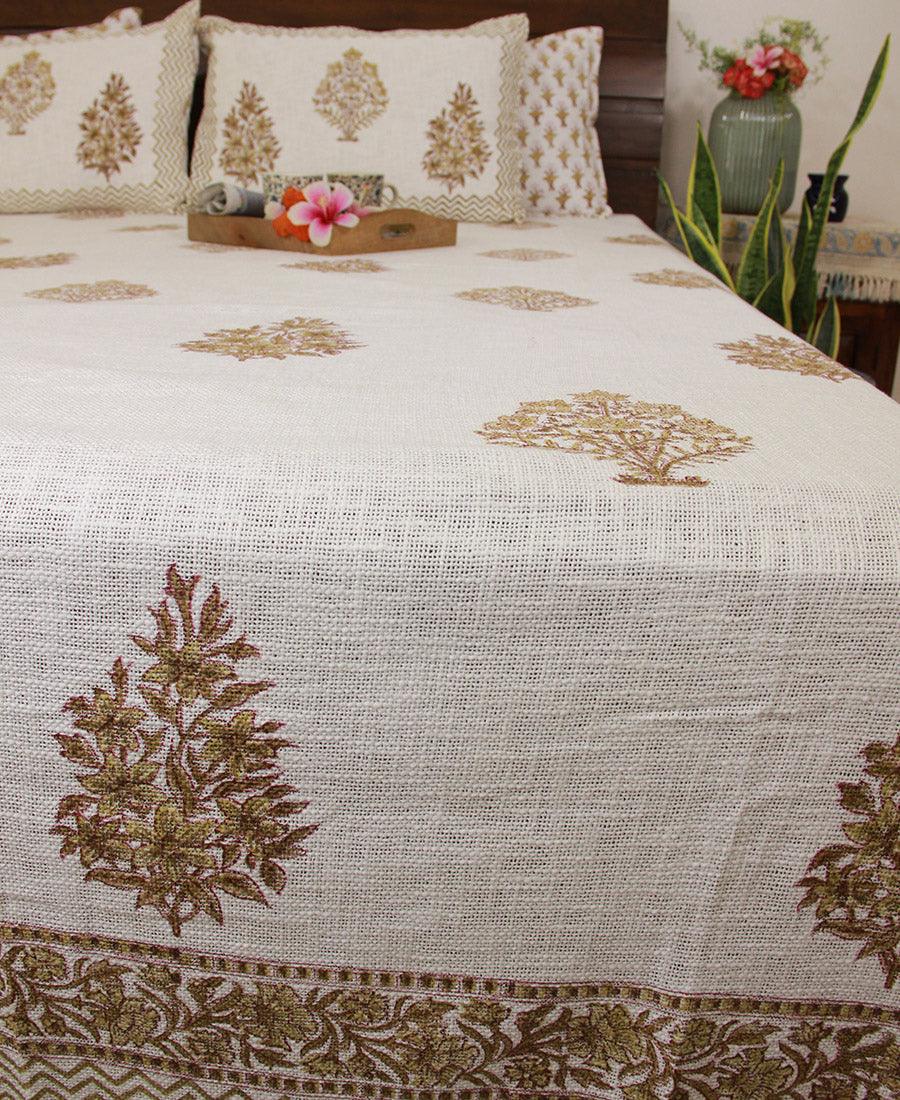 Bohemian Sandy Petals Bed Cover with 2 Pillow Cover Set - Moriyo Decor