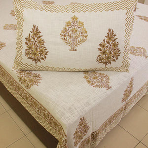 Bohemian Sandy Petals Bed Cover with 2 Pillow Cover Set - Moriyo Decor