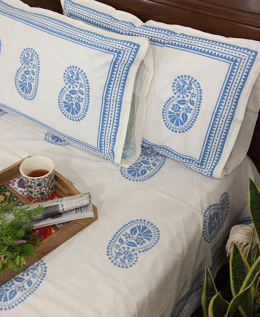 Asmaani Gulbahaar Bedsheet with 2 Pillow Cover Set - 220TC - Moriyo Decor