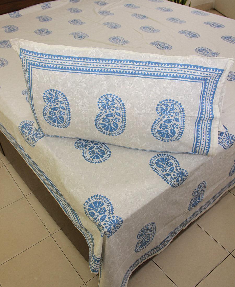 Asmaani Gulbahaar Bedsheet with 2 Pillow Cover Set - 220TC - Moriyo Decor