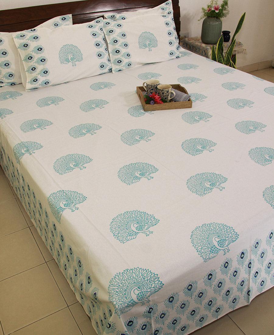 Neela Mor Bedsheet with 2 Pillow Cover Set - 280TC - Moriyo Decor