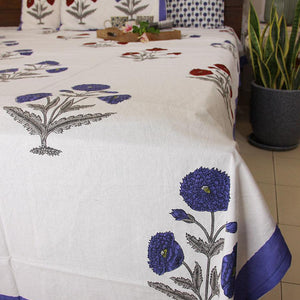 Violet & Red Marigold Bedsheet with 2 Pillow Cover Set - 280TC - Moriyo Decor