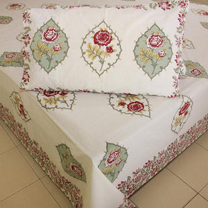 Royal Red Rose Bedsheet with 2 Pillow Cover Set - 220TC - Moriyo Decor