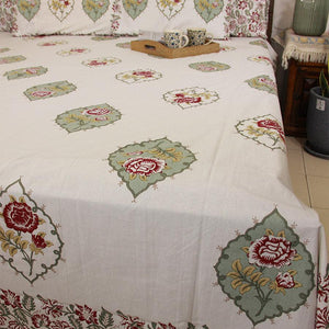 Royal Red Rose Bedsheet with 2 Pillow Cover Set - 220TC - Moriyo Decor