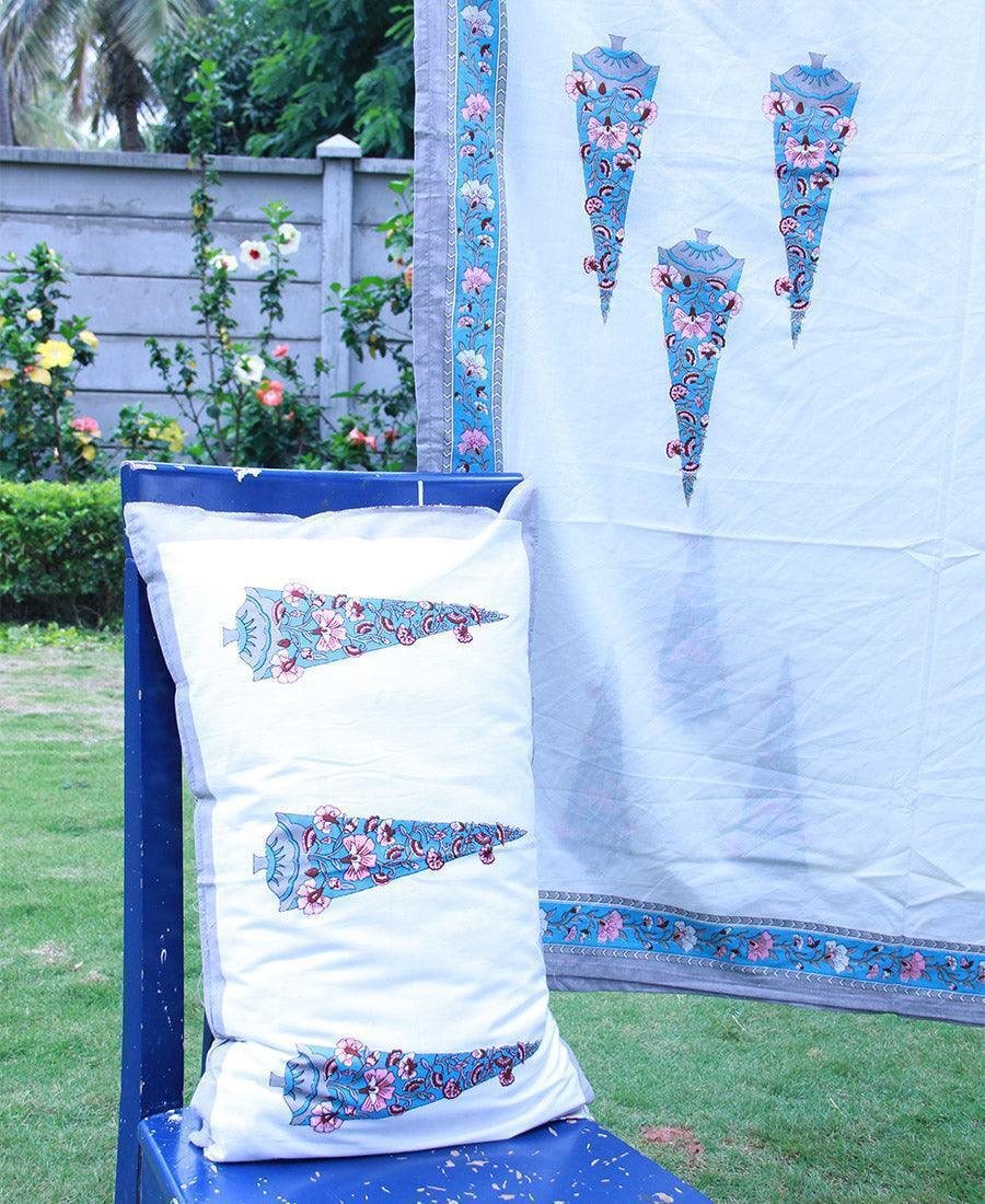 Satrangi Gray Bedsheet with 2 Pillow Cover Set - 280TC - Moriyo Decor