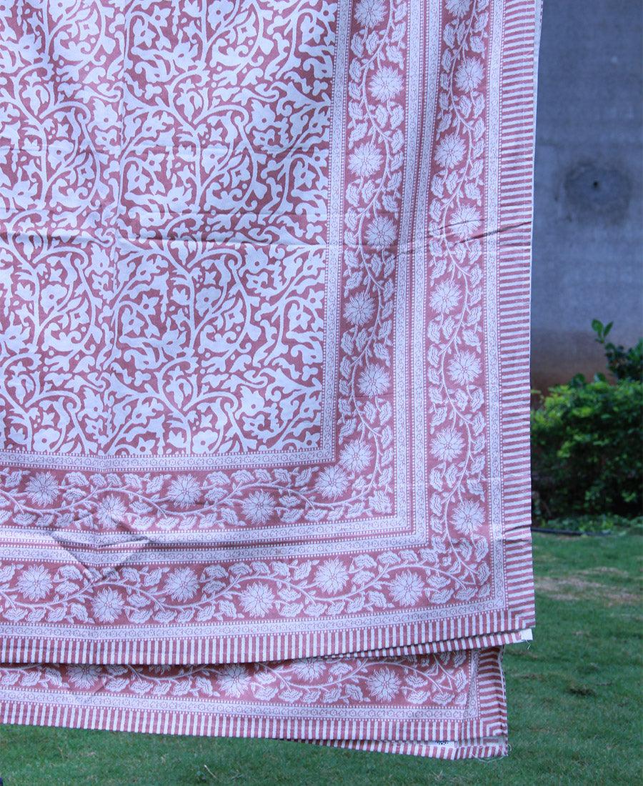 Pink Jaali Bedsheet with 2 Pillow Cover Set - 220TC - Moriyo Decor