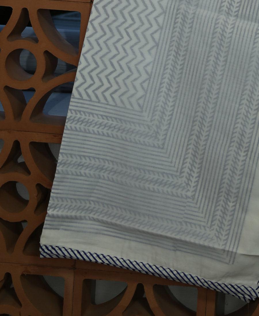 Blue Zigzag Muslin Dohar - Moriyo Decor