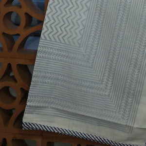 Blue Zigzag Muslin Dohar - Moriyo Decor