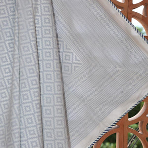 Blue Geometrical Muslin Dohar - Moriyo Decor