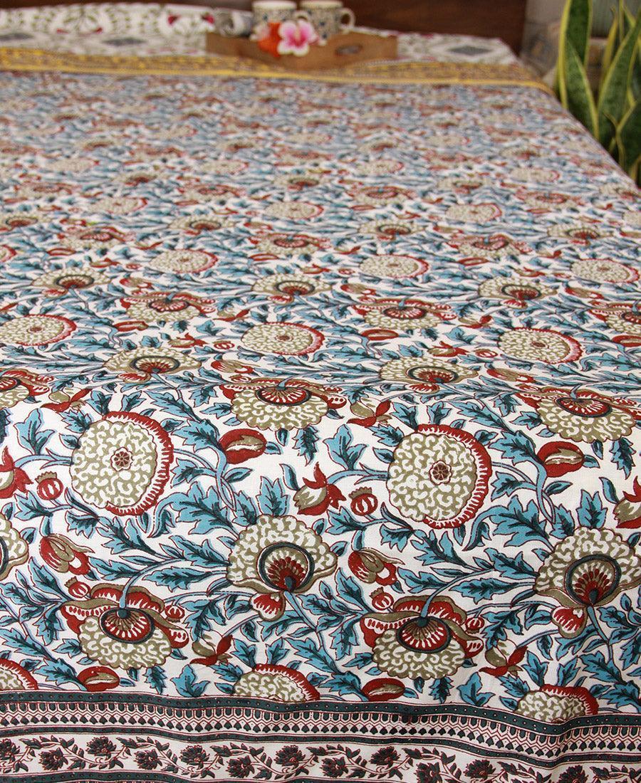 Mughal Baagicha Blue & White Dohar - Moriyo Decor