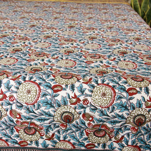 Mughal Baagicha Blue & White Dohar - Moriyo Decor