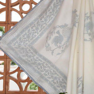 Neeli Chidiya Muslin Dohar - Moriyo Decor