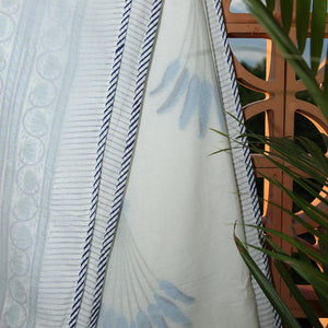 Blue Palm Muslin Dohar - Moriyo Decor