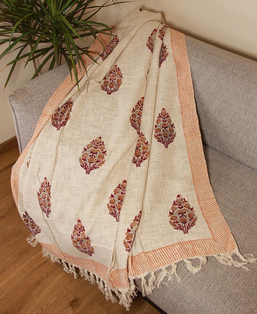 Kesari Jatropha Sofa Throw - Moriyo Decor