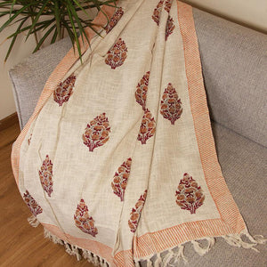 Kesari Jatropha Sofa Throw - Moriyo Decor