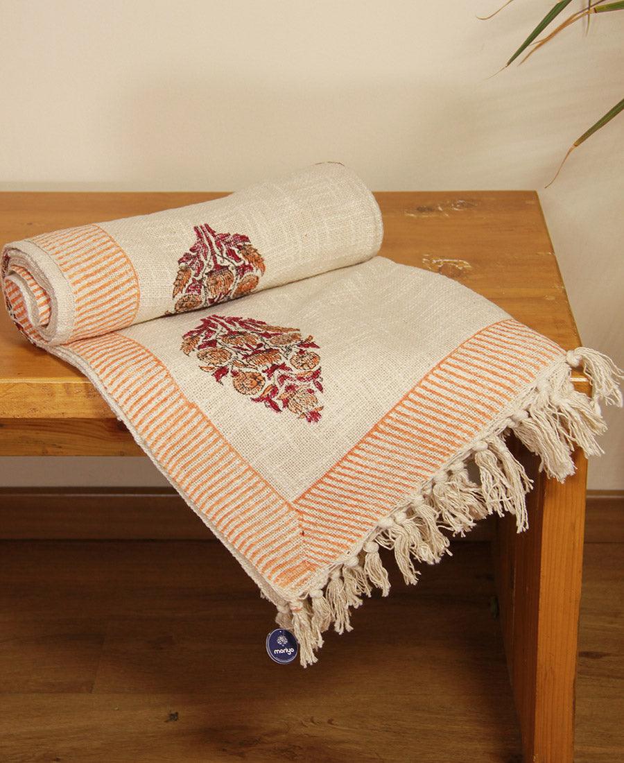 Kesari Jatropha Sofa Throw - Moriyo Decor