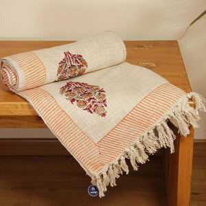 Kesari Jatropha Sofa Throw - Moriyo Decor