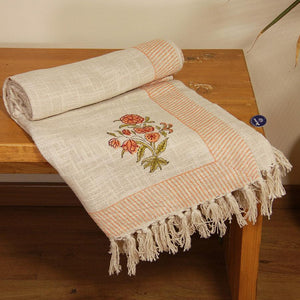 Naarangi Sosan Flower Jute Sofa Throw - Moriyo Decor