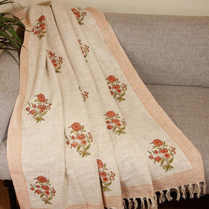 Naarangi Sosan Flower Jute Sofa Throw - Moriyo Decor