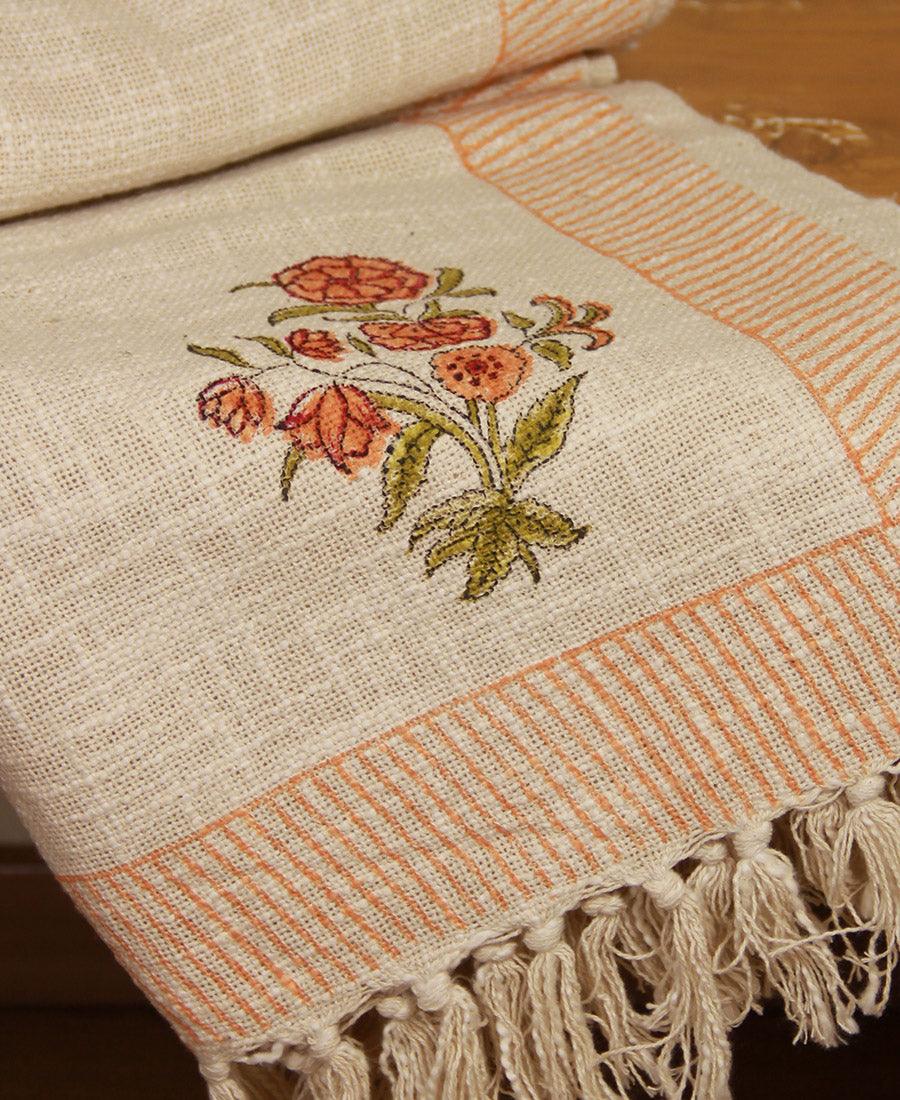 Naarangi Sosan Flower Jute Sofa Throw - Moriyo Decor