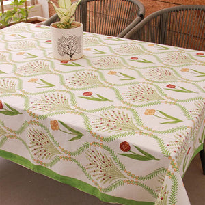 Green Kaner Rajasthani Floral Table Cover - Moriyo Decor