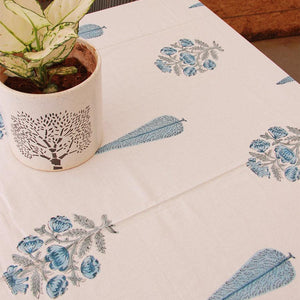 Blue Water Lily Table Cover - Moriyo Decor