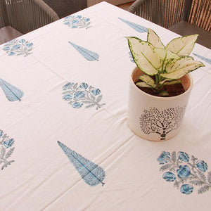 Blue Water Lily Table Cover - Moriyo Decor