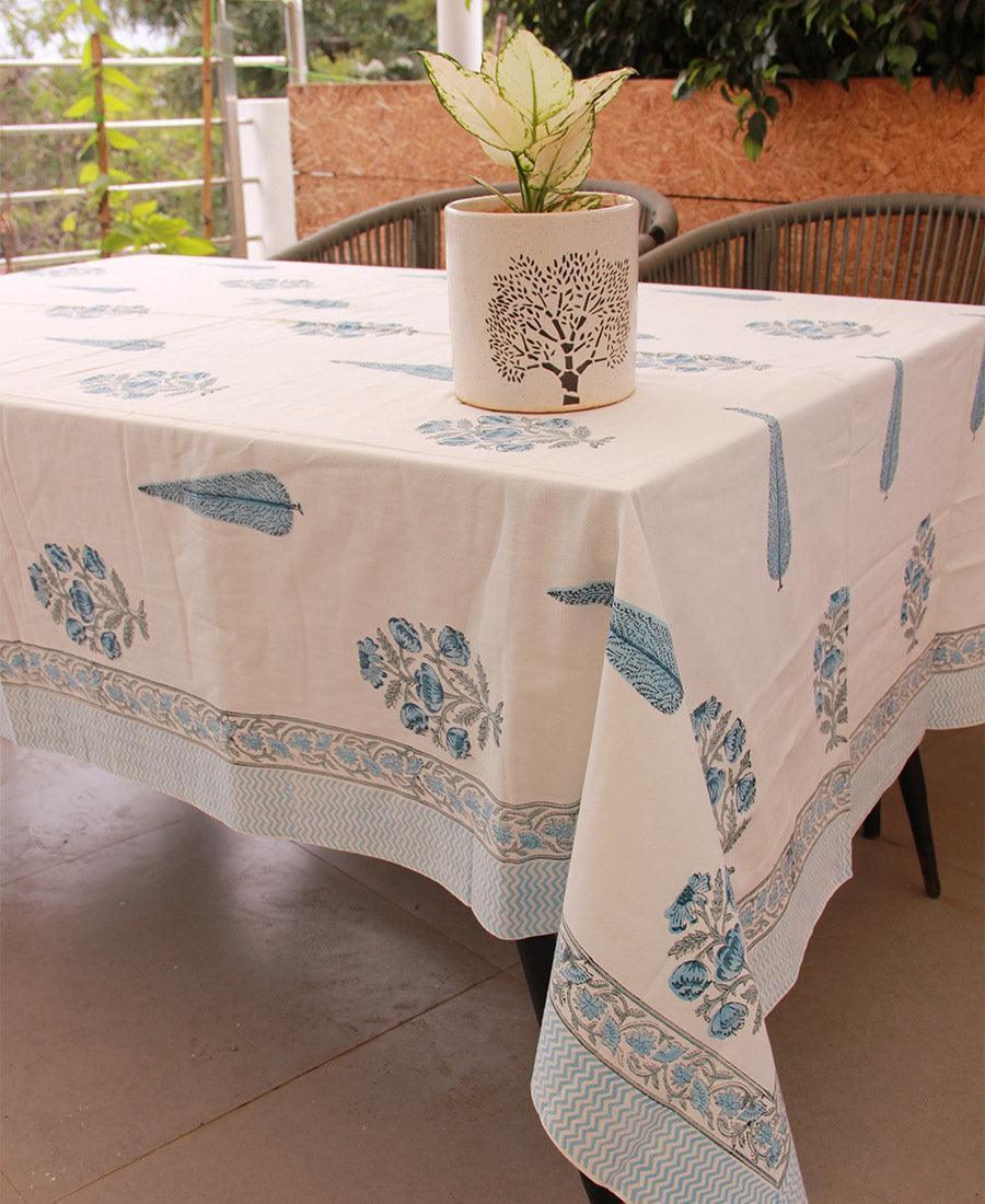 Blue Water Lily Table Cover - Moriyo Decor