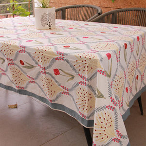 Pink Kaner Rajasthani Floral Table Cover - Moriyo Decor