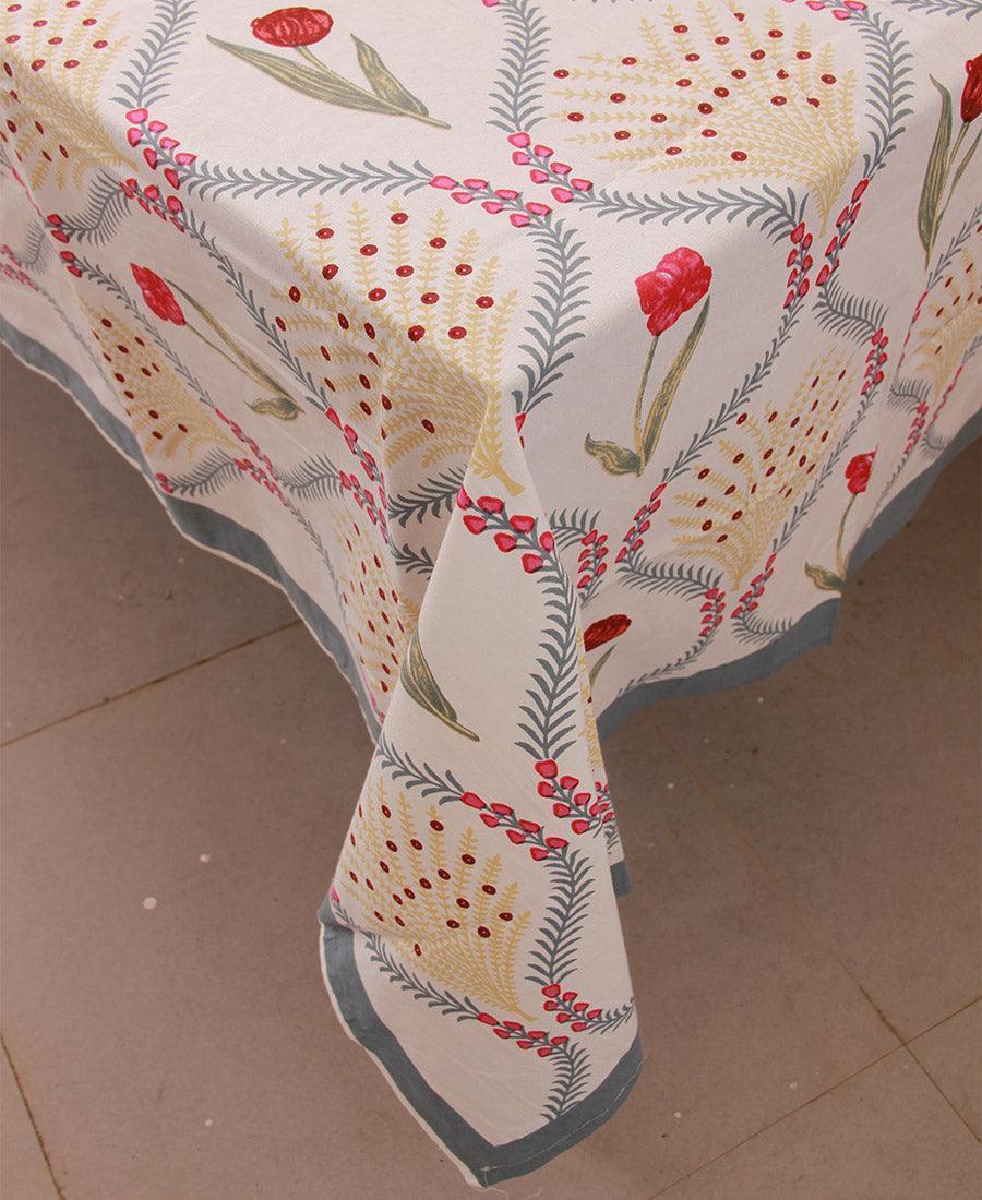 Pink Kaner Rajasthani Floral Table Cover - Moriyo Decor