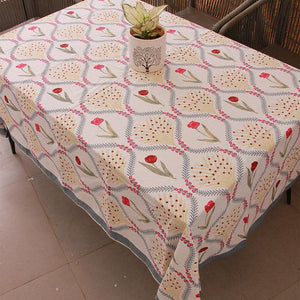 Pink Kaner Rajasthani Floral Table Cover - Moriyo Decor