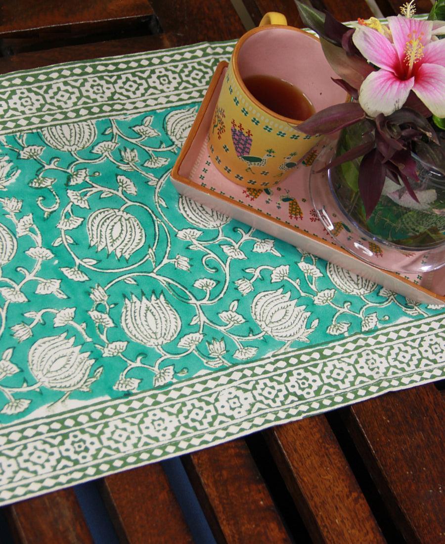 Gaandhar Ke Hare Kamal Table Runner - Moriyo Decor