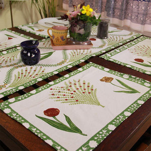 Green Kaner Rajasthani Floral Table Mat - Moriyo Decor