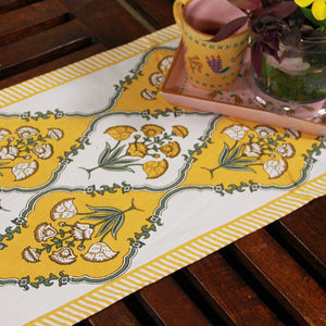 Royal Yellow Floral Boota Table Runner - Moriyo Decor