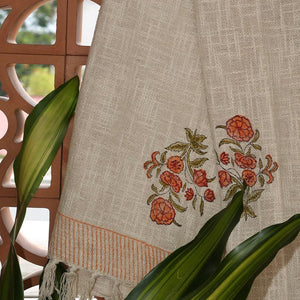 Naarangi Sosan Flower Jute Sofa Throw - Moriyo Decor