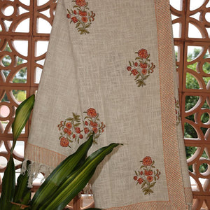 Naarangi Sosan Flower Jute Sofa Throw - Moriyo Decor