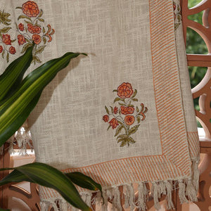 Naarangi Sosan Flower Jute Sofa Throw - Moriyo Decor