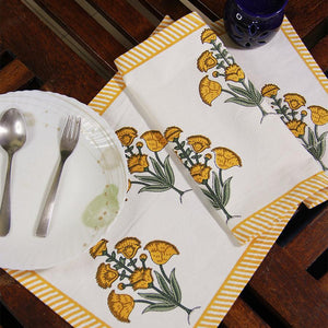 Royal Yellow Floral Boota Table Mat - Moriyo Decor