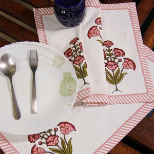 Royal Red Floral Boota Table Mat - Moriyo Decor