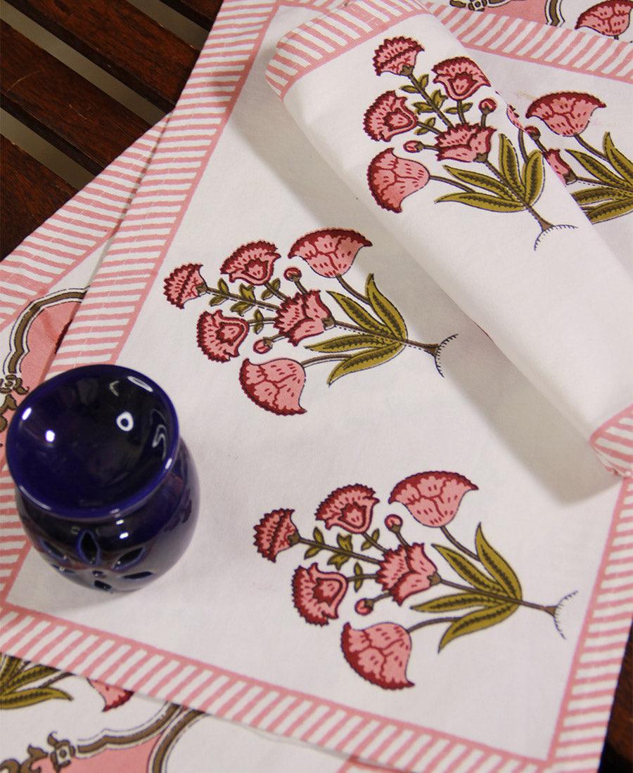 Royal Red Floral Boota Table Mat - Moriyo Decor